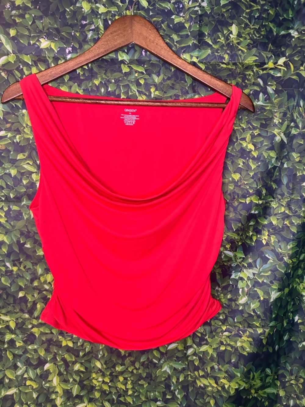 Charming Red Draped Tank Top by Chosen
